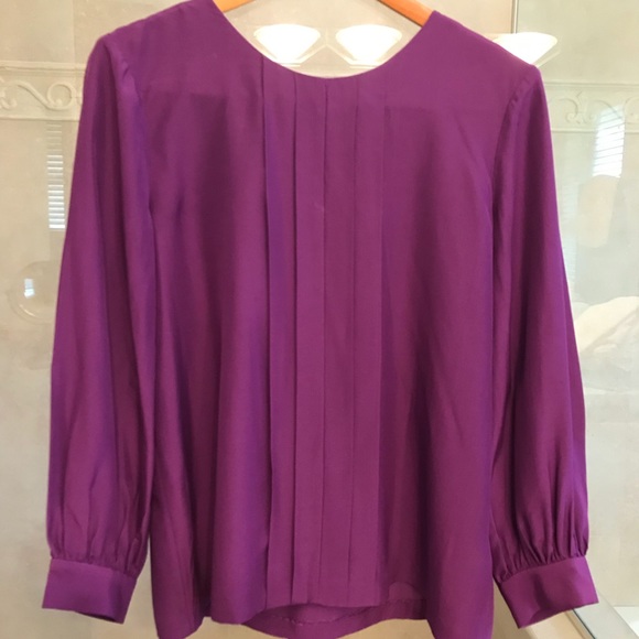 Kate Spade Tie Back Blouse, Purple, M - Picture 2 of 7